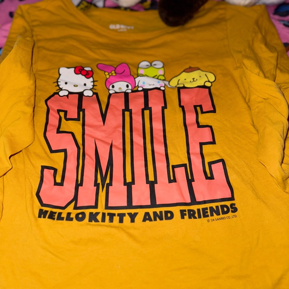 Sanrio Yellow Long Sleeve Hello Kitty Tee
